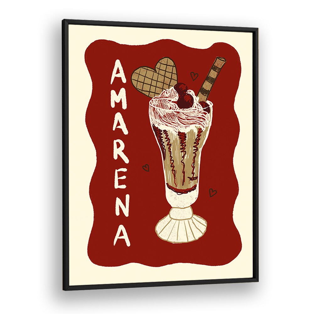 Amarena by Studio Dolci Cafe Posters in Black Plain Frame