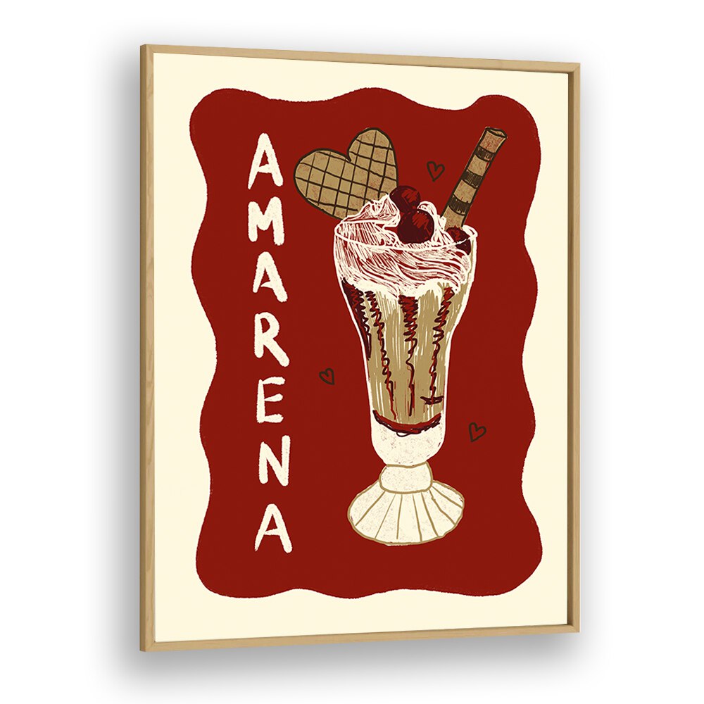 Amarena by Studio Dolci Cafe Posters in Oak Wood Plain Frame