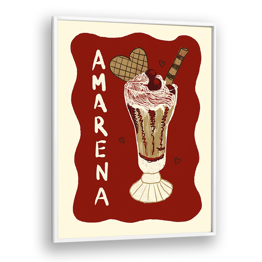 Amarena by Studio Dolci Cafe Posters in White Plain Frame