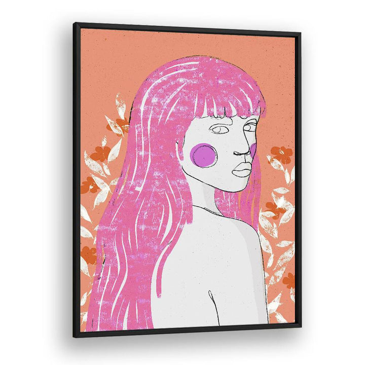 Amazone Peach by Treechild Art Prints in Black Plain Frame