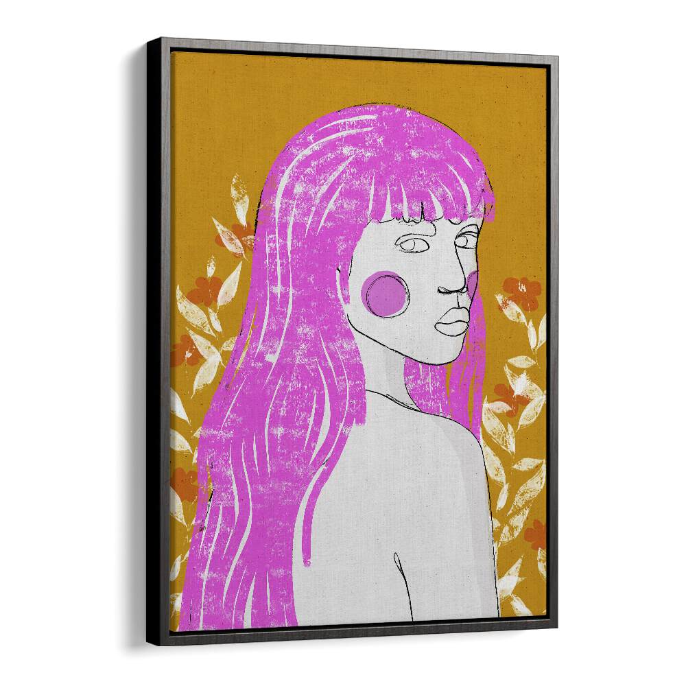 Amazone by Treechild Women Illustration Paintings in Black Floater Frame