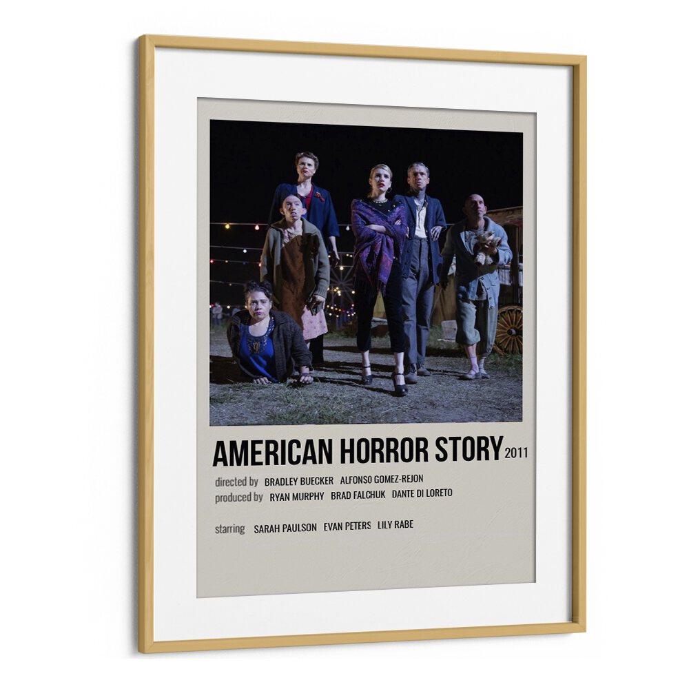 American Horror Story Movie Posters in Oak Wood Frame With Mount