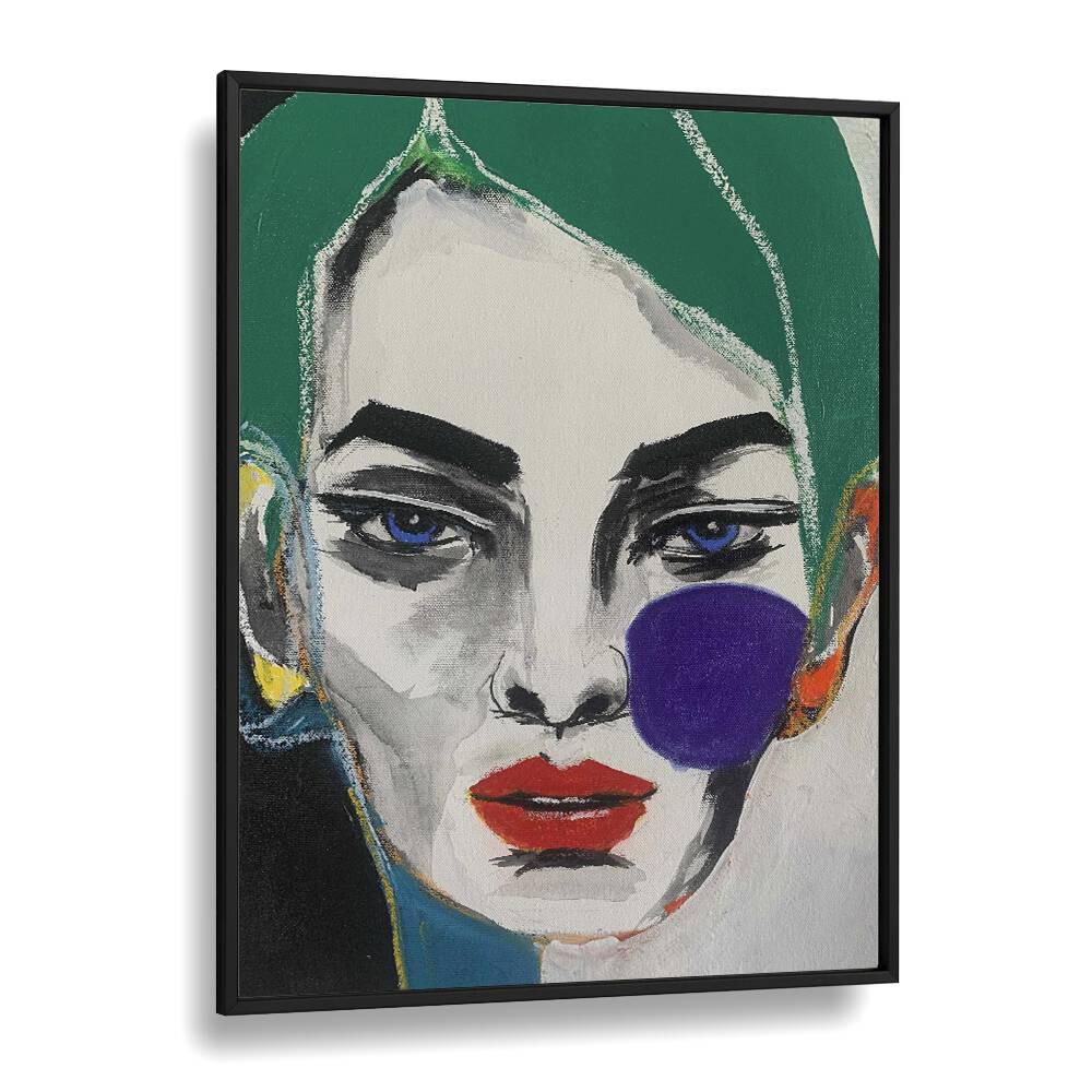 Ana Sneeringer Emily Blunt By Ana Sneeringer Women Illustration Paintings in Black Plain Frame