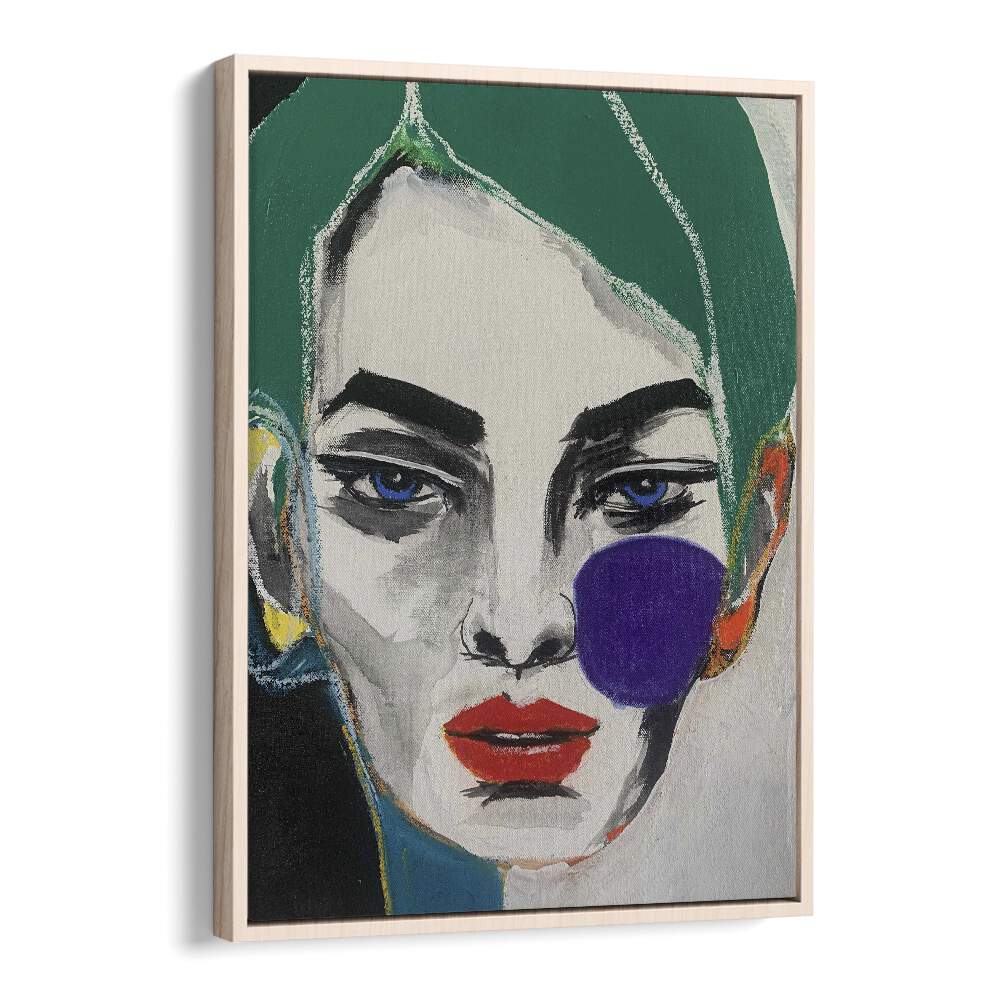 Ana Sneeringer Emily Blunt By Ana Sneeringer Women Illustration Paintings in Oak Wood Floater Frame