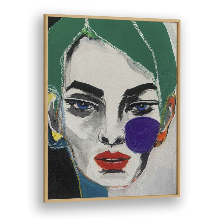 Ana Sneeringer Liviya Toen By Ana Sneeringer Women Illustration Paintings in Oak Wood Plain Frame