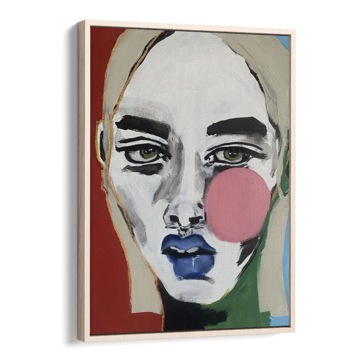 Ana Sneeringer Mayra Seems By Ana Sneeringer Women Illustration Paintings in Oak Wood Floater Frame