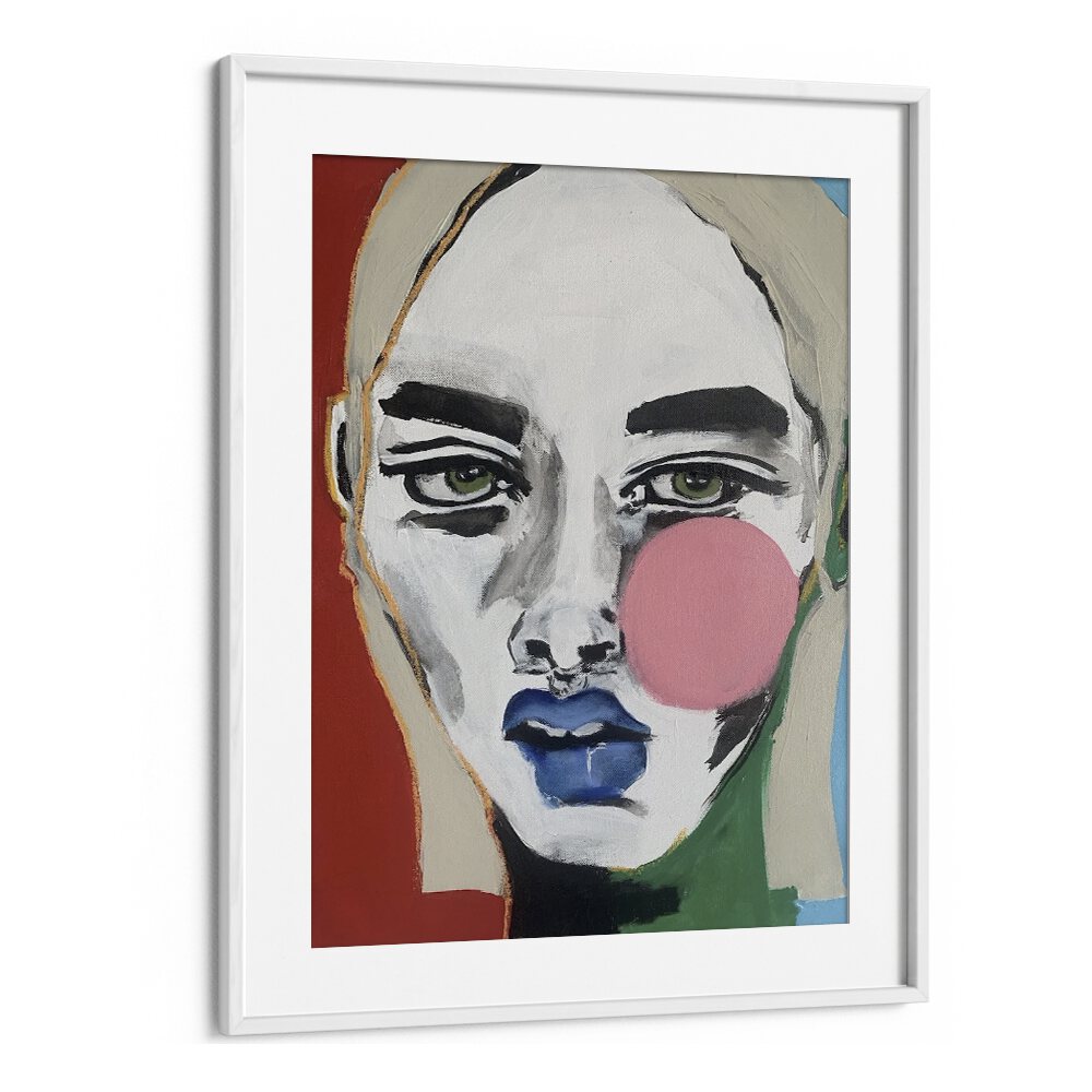 Ana Sneeringer Mayra Seems By Ana Sneeringer Women Illustration Paintings in White Frame With Mount