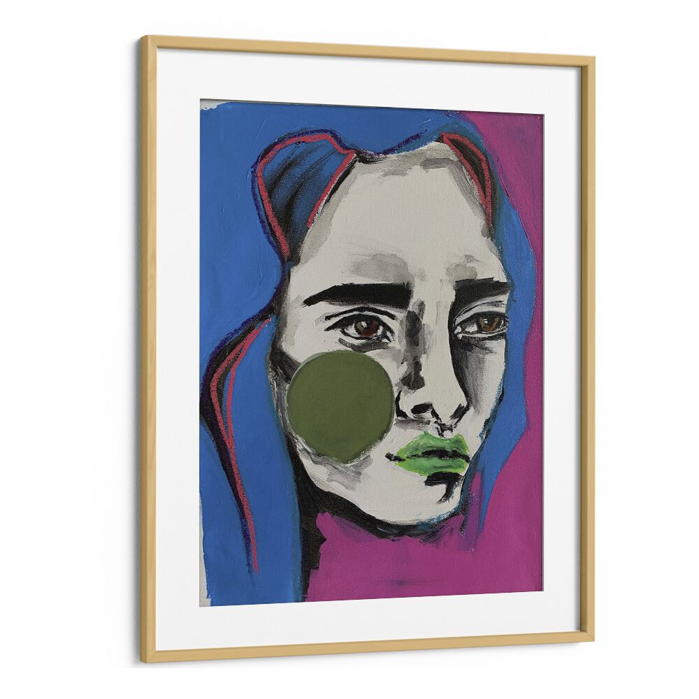 Ana Sneeringer Nives Loom By Ana Sneeringer Women Illustration Paintings in Oak Wood Frame With Mount