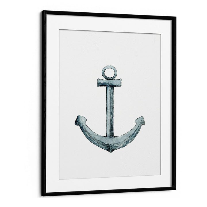 Anchor-Nautical  Kids Paintings in Black Frame With Mount