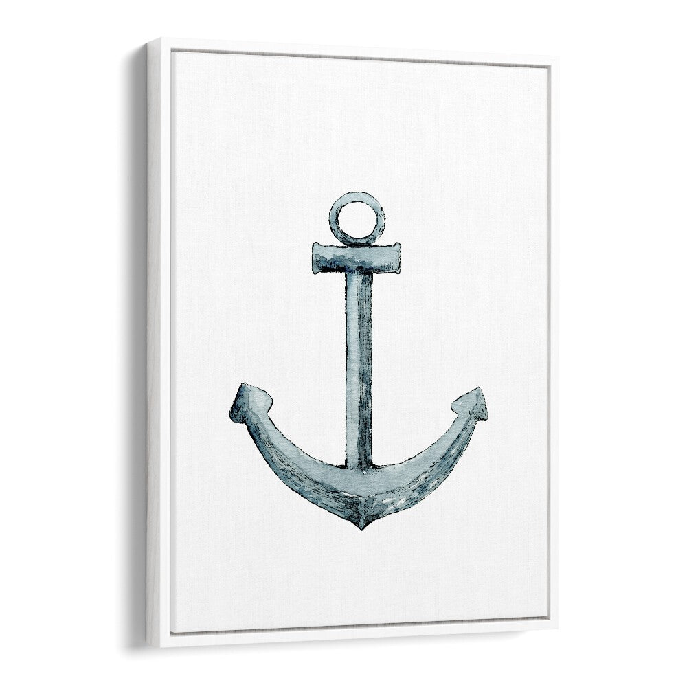 Anchor-Nautical  Kids Paintings in White Floater Frame