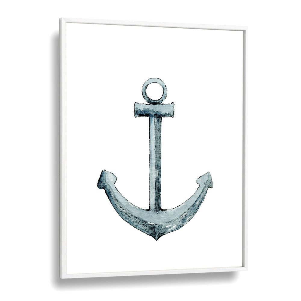 Anchor-Nautical  Kids Paintings in White Plain Frame