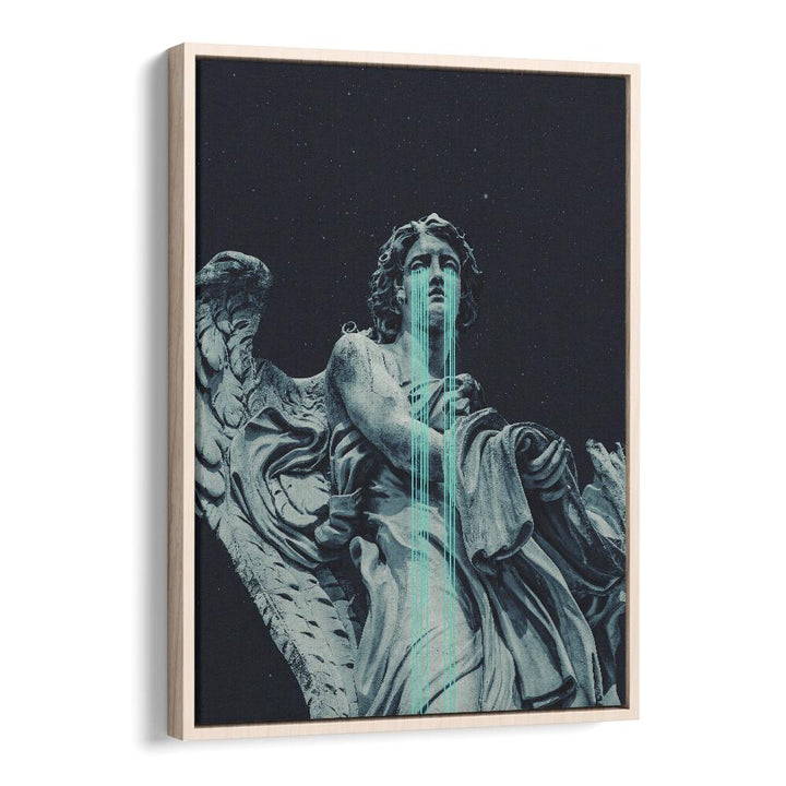 Angel Came By Frank Moth Surreal Art Prints Surrealism in Oak Wood Floater Frame