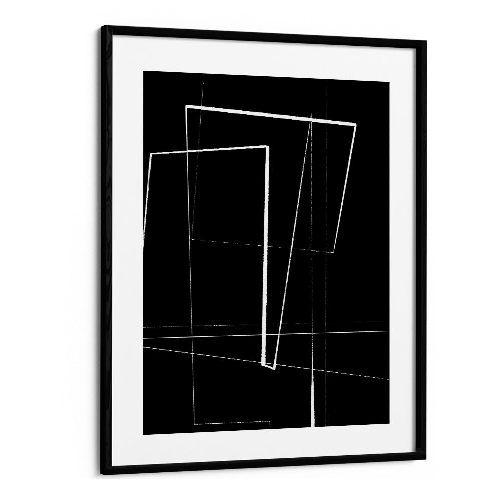 Angular Lines No III by Treechild Abstract Art Prints in Black Frame With Mount