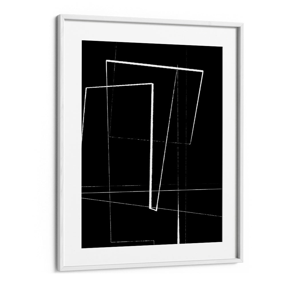 Angular Lines No III by Treechild Abstract Art Prints in White Frame With Mount