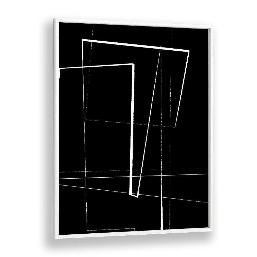 Angular Lines No III by Treechild Abstract Art Prints in White Plain Frame