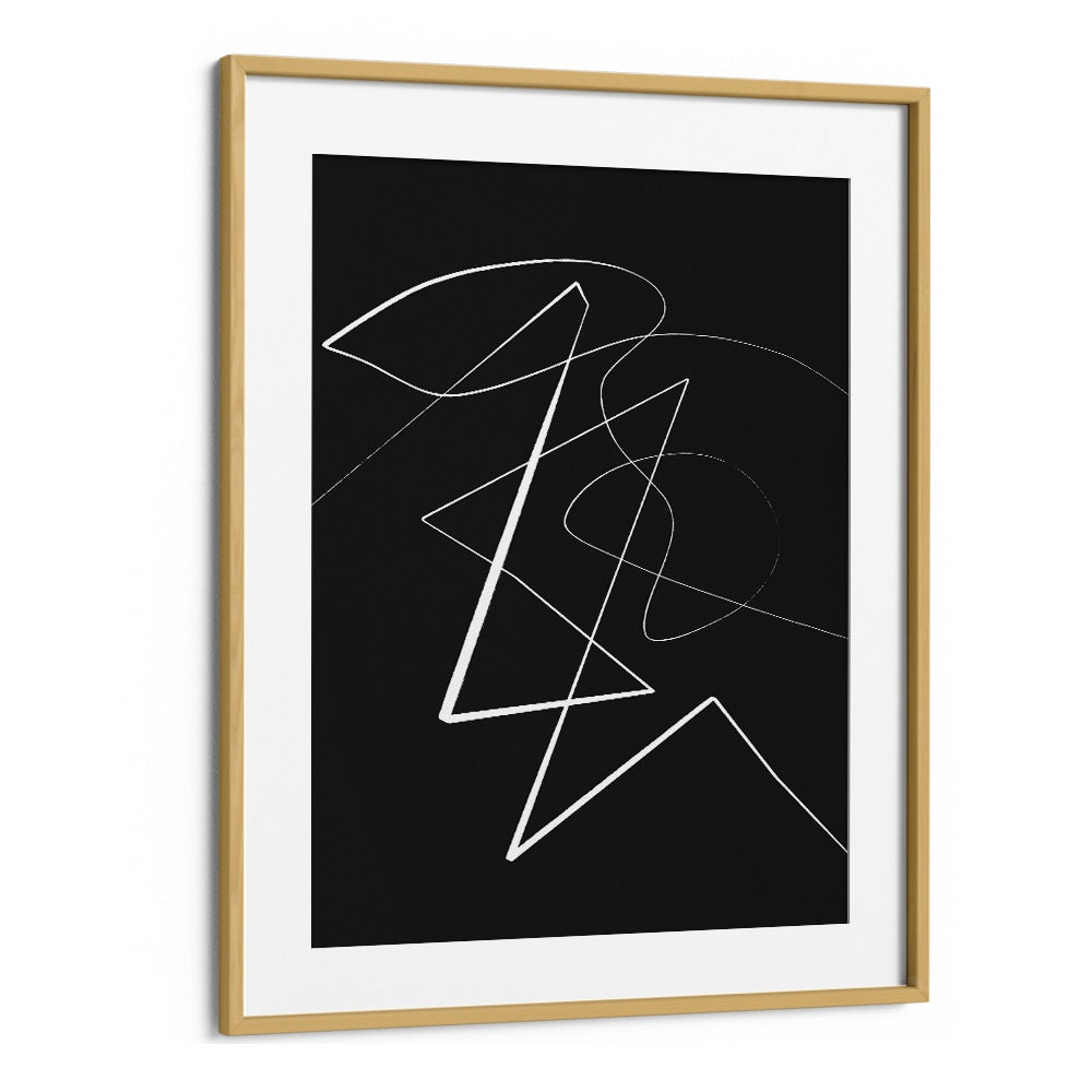 Angular Lines No VII by Treechild Abstract Art Prints in Oak Wood Frame With Mount