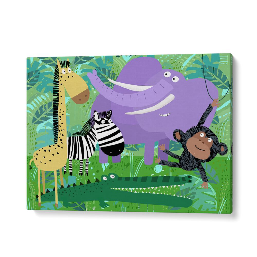 Animals Hanging Out In The Jungle By Carla Daly Kids Room Art in Gallery Wrap