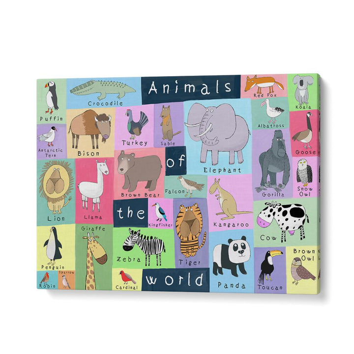 Animals Of The World By Carla Daly Kids Room Art in Gallery Wrap