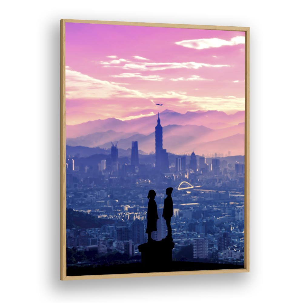 Anime Love by Ritvik Takkar Surrealism in Oak Wood Plain Frame