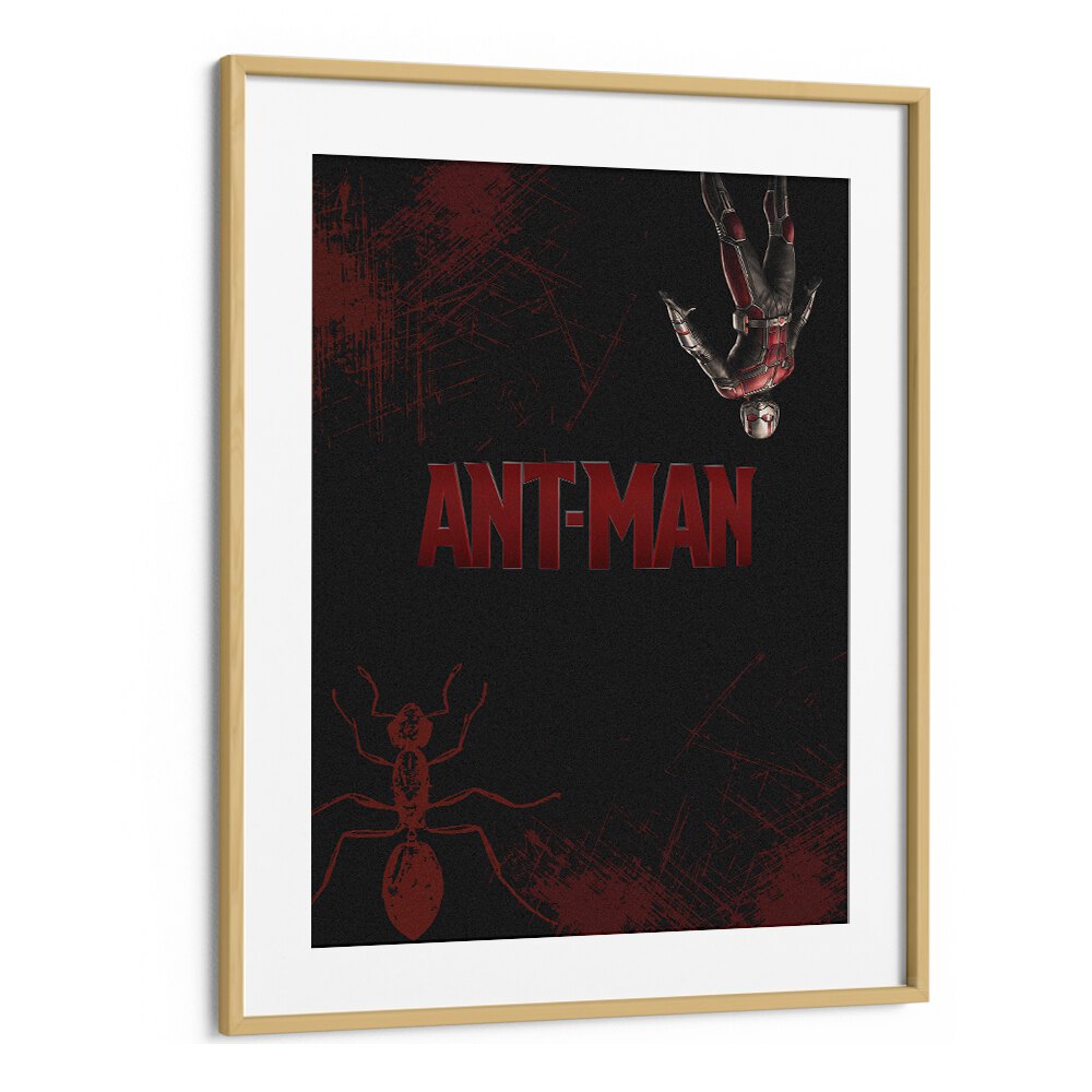 Ant-man by Grishma Korjani Movie Posters in Oak Wood Frame With Mount