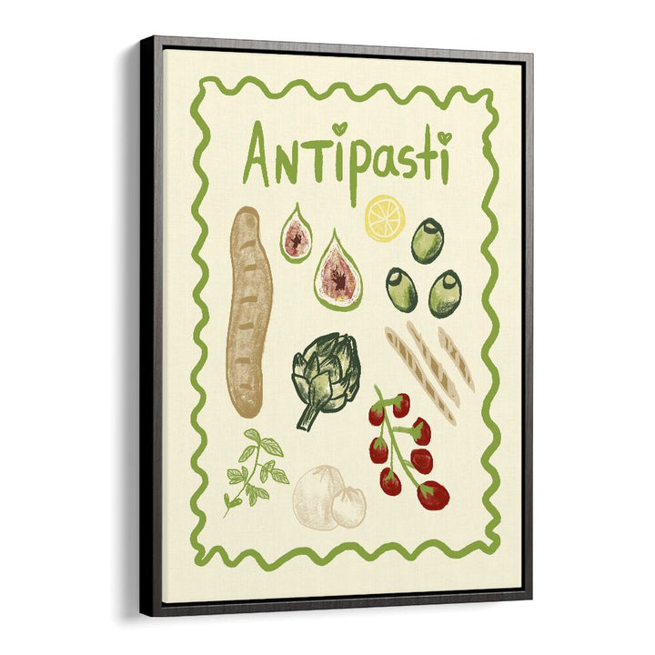 Antipasti by Studio Dolci Kitchen Art Prints in Black Floater Frame