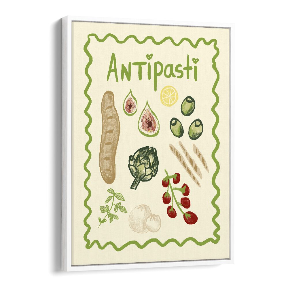 Antipasti by Studio Dolci Kitchen Art Prints in White Floater Frame