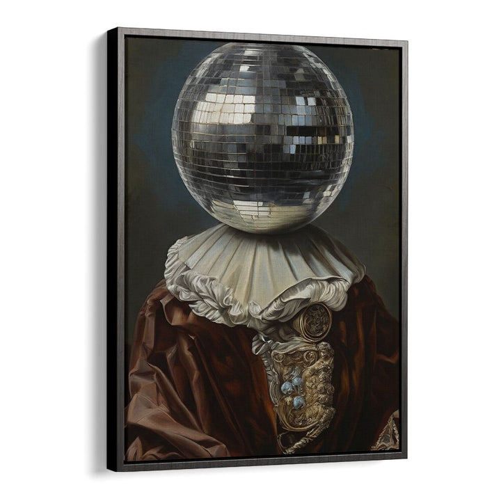 Antique Disco Ball II by the Art Concept Altered Art Prints in Black Floater Frame