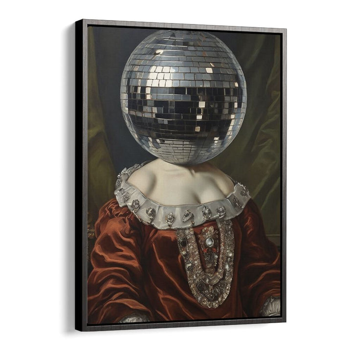 Antique Disco Ball by the Art Concept Altered Art Prints in Black Floater Frame