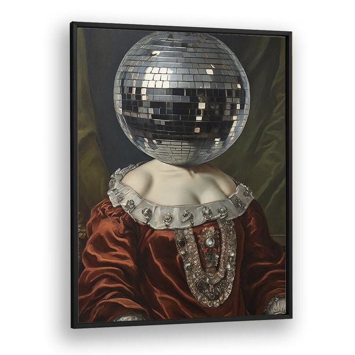 Antique Disco Ball by the Art Concept Altered Art Prints in Black Plain Frame