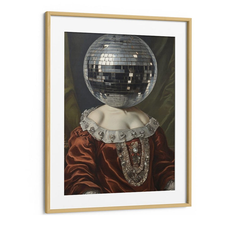 Antique Disco Ball by the Art Concept Altered Art Prints in Oak Wood Frame With Mount