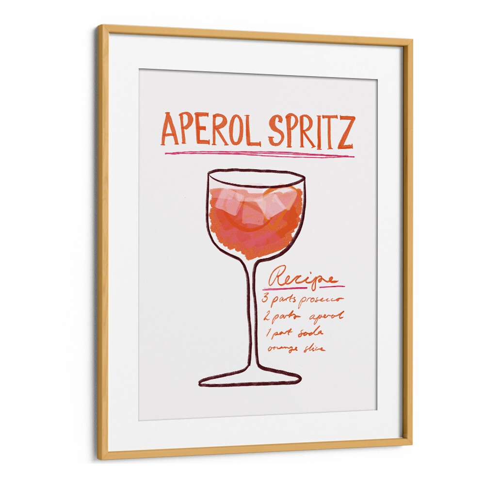 Aperol Spiritz by Athene Fritsch Cafe Art Prints Cafe Posters in Oak Wood Frame With Mount