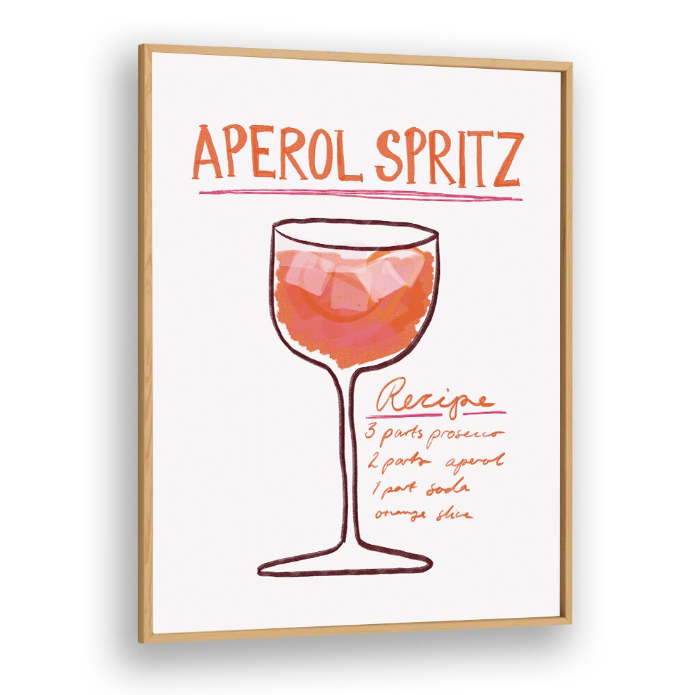 Aperol Spiritz by Athene Fritsch Cafe Art Prints Cafe Posters in Oak Wood Plain Frame