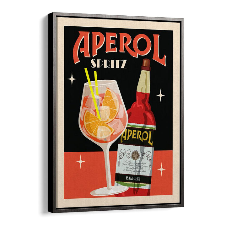 Aperol Spritz Black  Cafe Art Prints Cafe Posters in Black Floater Frame