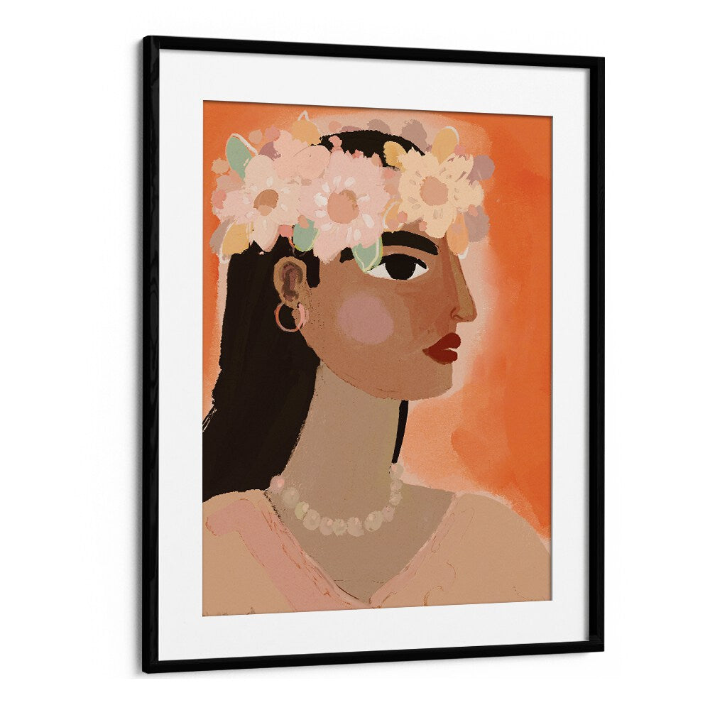 Aphrodite by Treechild Women Illustrations Paintings in Black Frame With Mount