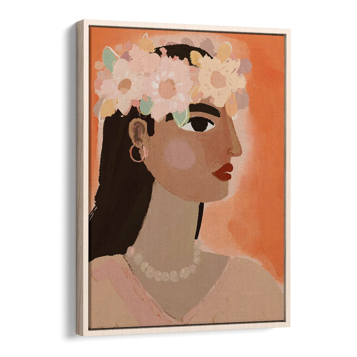 Aphrodite by Treechild Women Illustrations Paintings in Oak Wood Floater Frame