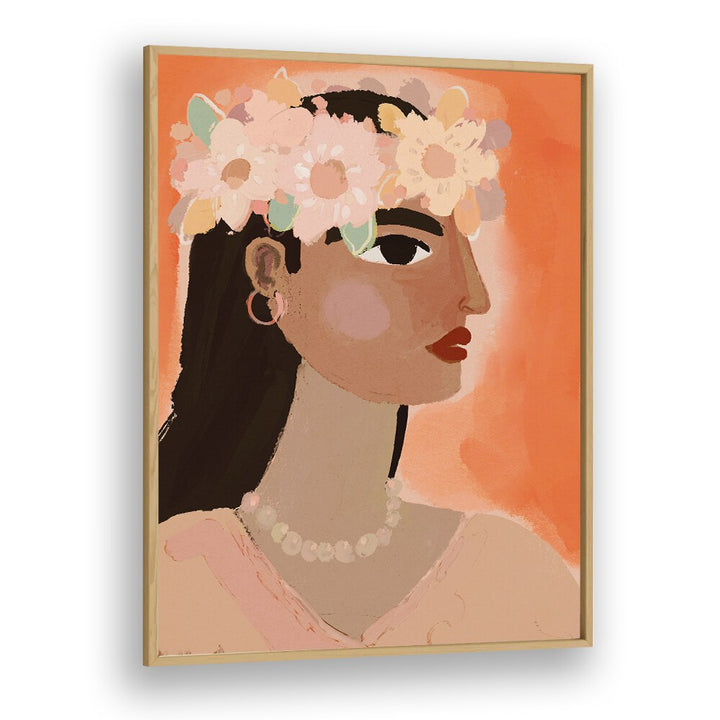 Aphrodite by Treechild Women Illustrations Paintings in Oak Wood Plain Frame