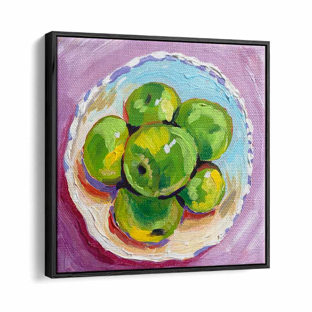 Apples By Key And Sea Creative Bar and Cafe Artwork in Black Floater Frame