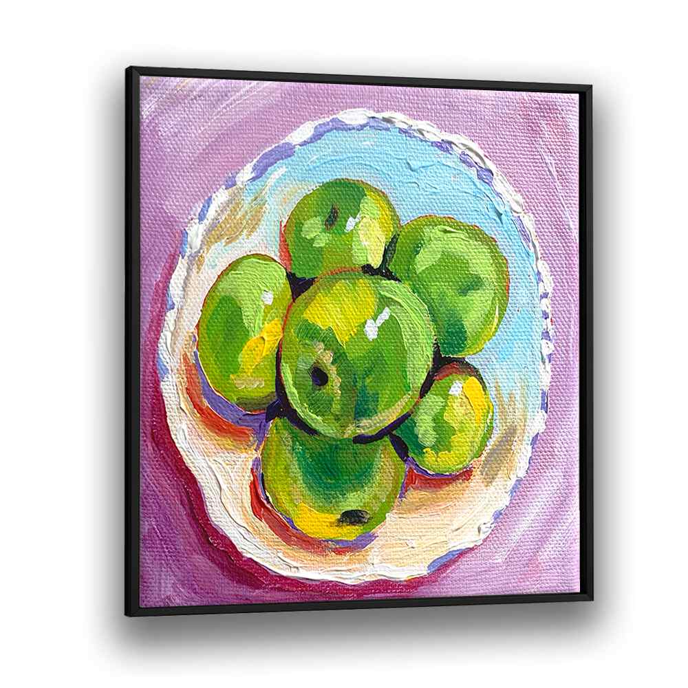 Apples By Key And Sea Creative Bar and Cafe Artwork in Black Plain Frame