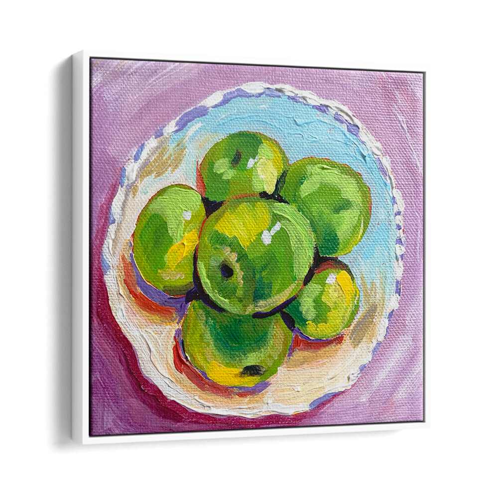 Apples By Key And Sea Creative Bar and Cafe Artwork in White Floater Frame