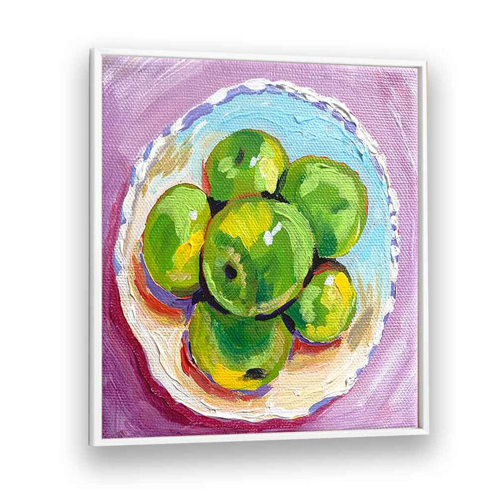 Apples By Key And Sea Creative Bar and Cafe Artwork in White Plain Frame