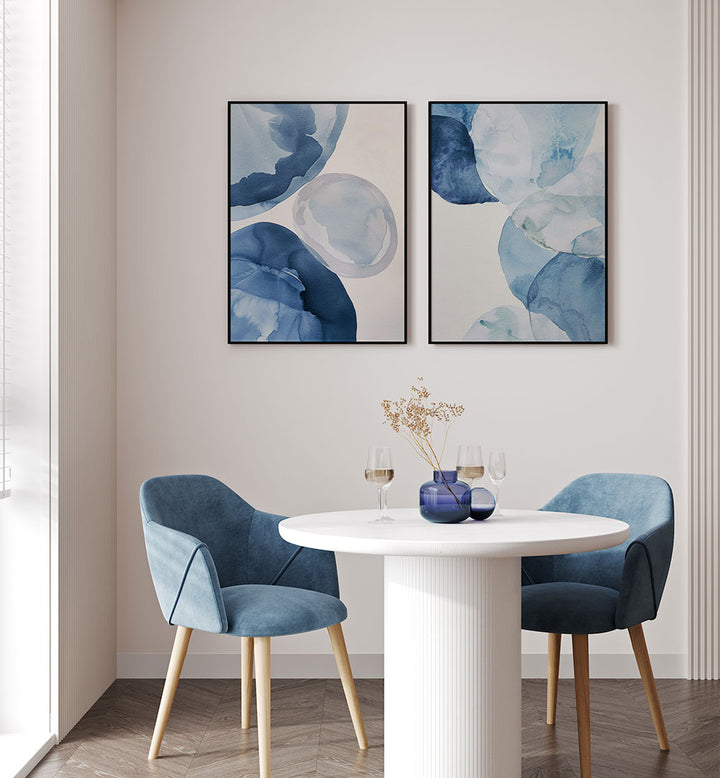 AQUA DREAMS SET , SET OF 2 PAINTINGS