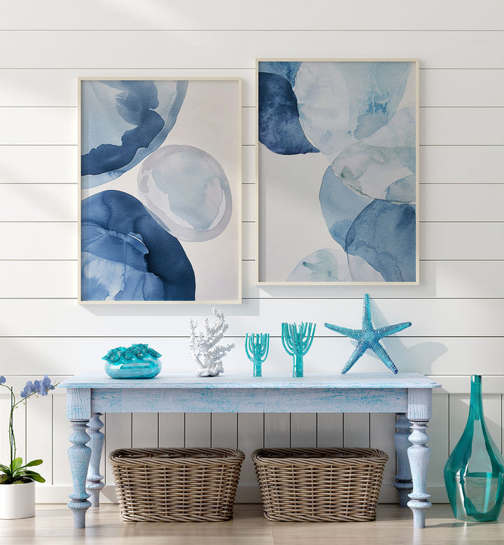 AQUA DREAMS SET , SET OF 2 PAINTINGS