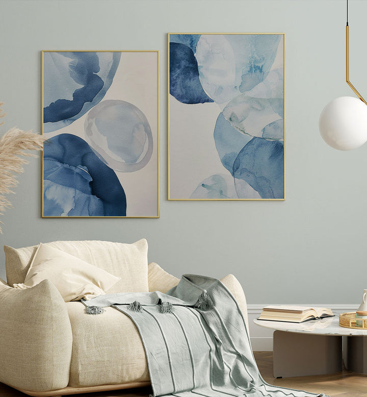 AQUA DREAMS SET , SET OF 2 PAINTINGS