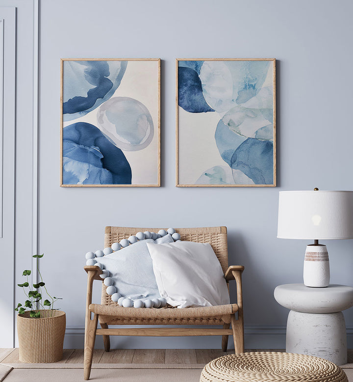 AQUA DREAMS SET , SET OF 2 PAINTINGS