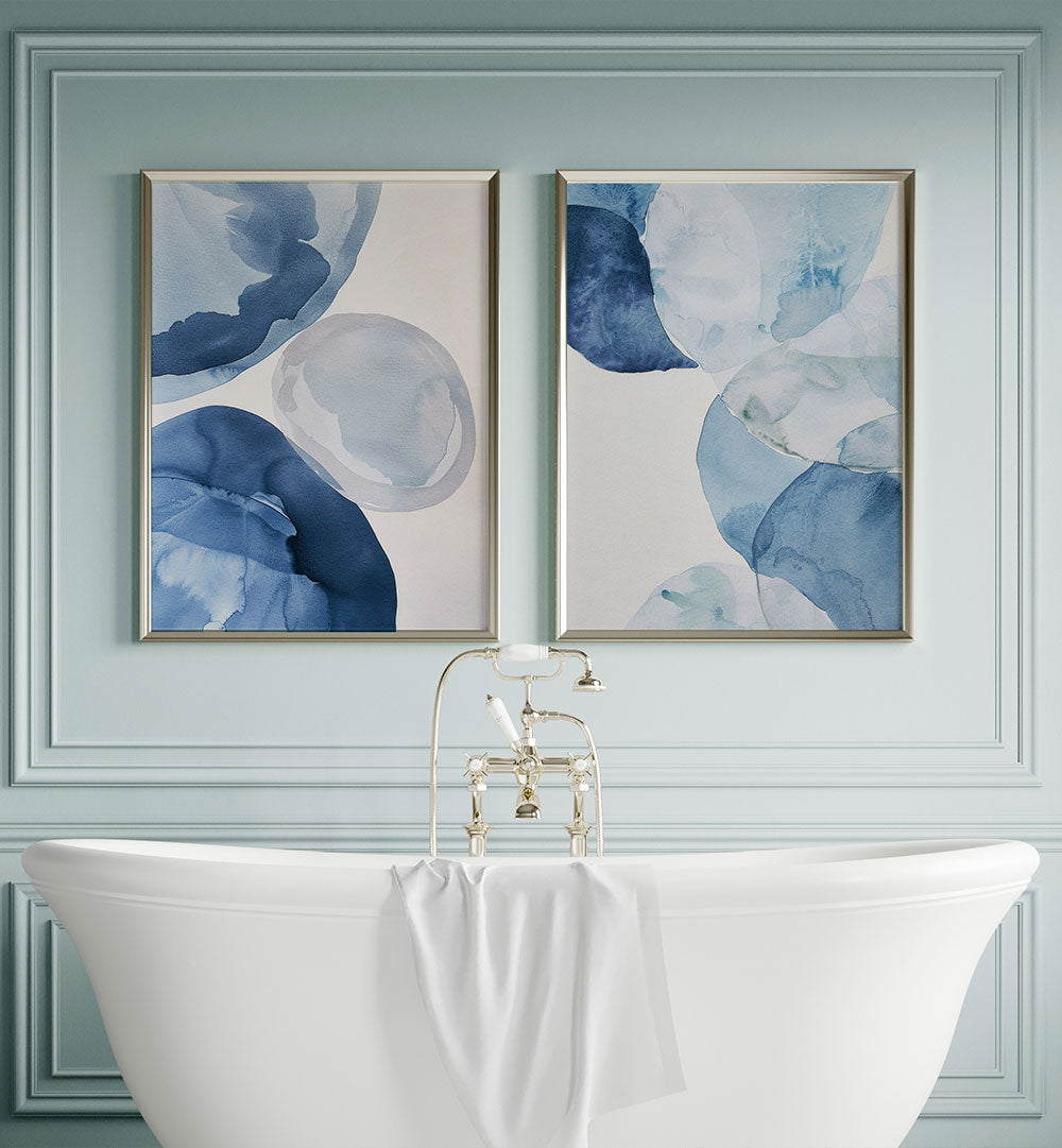 AQUA DREAMS SET , SET OF 2 PAINTINGS