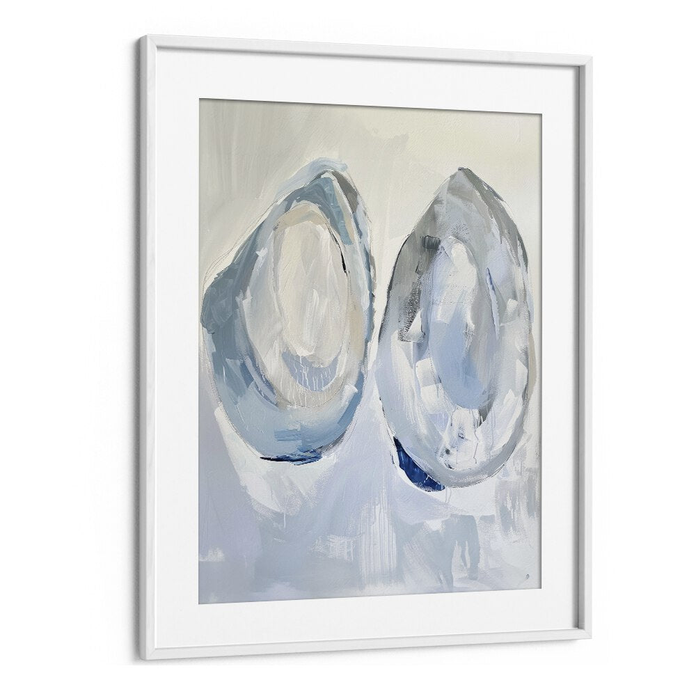 Aquatic Artifacts Beach Prints Coastal Wall Art in White Frame With Mount