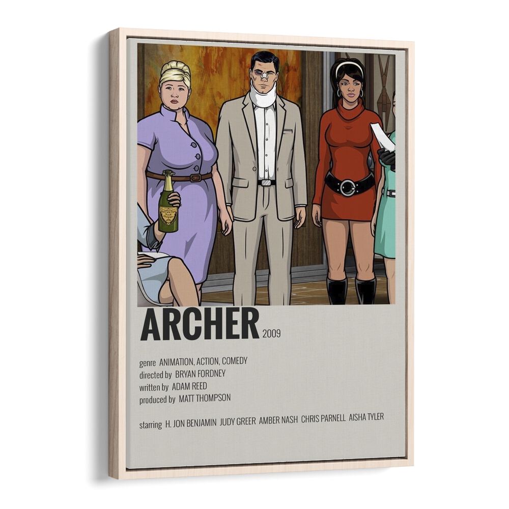 Archer Movie Posters in Oak Wood Floater Frame