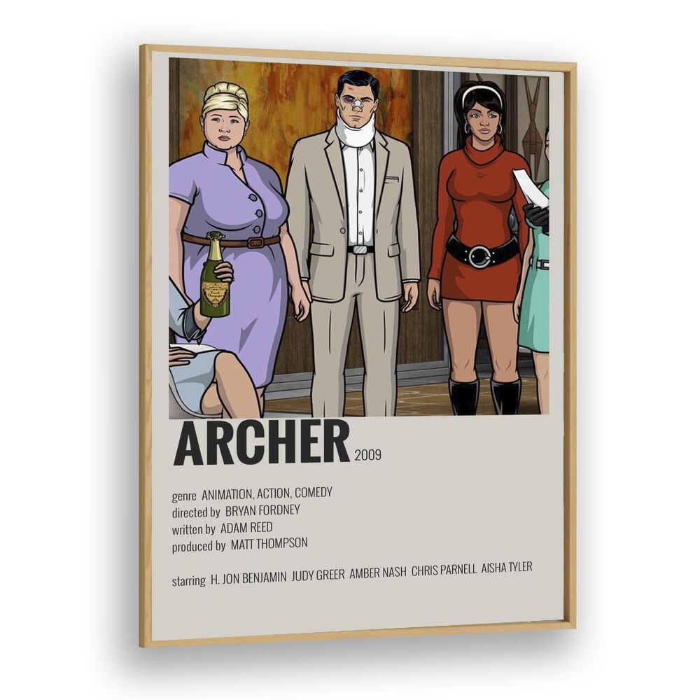 Archer Movie Posters in Oak Wood Plain Frame