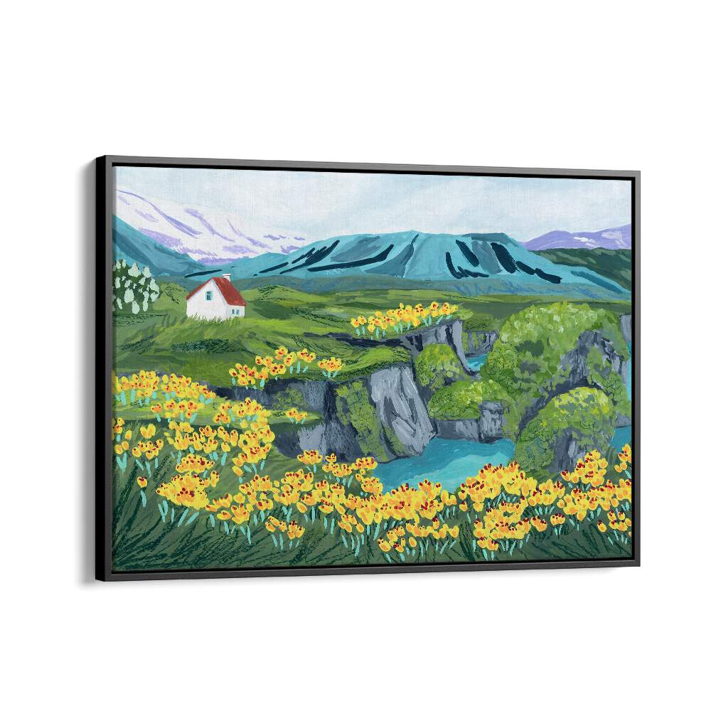 Arnarstapi By Sarah Gesek Landscape Art Prints in Black Floater Frame