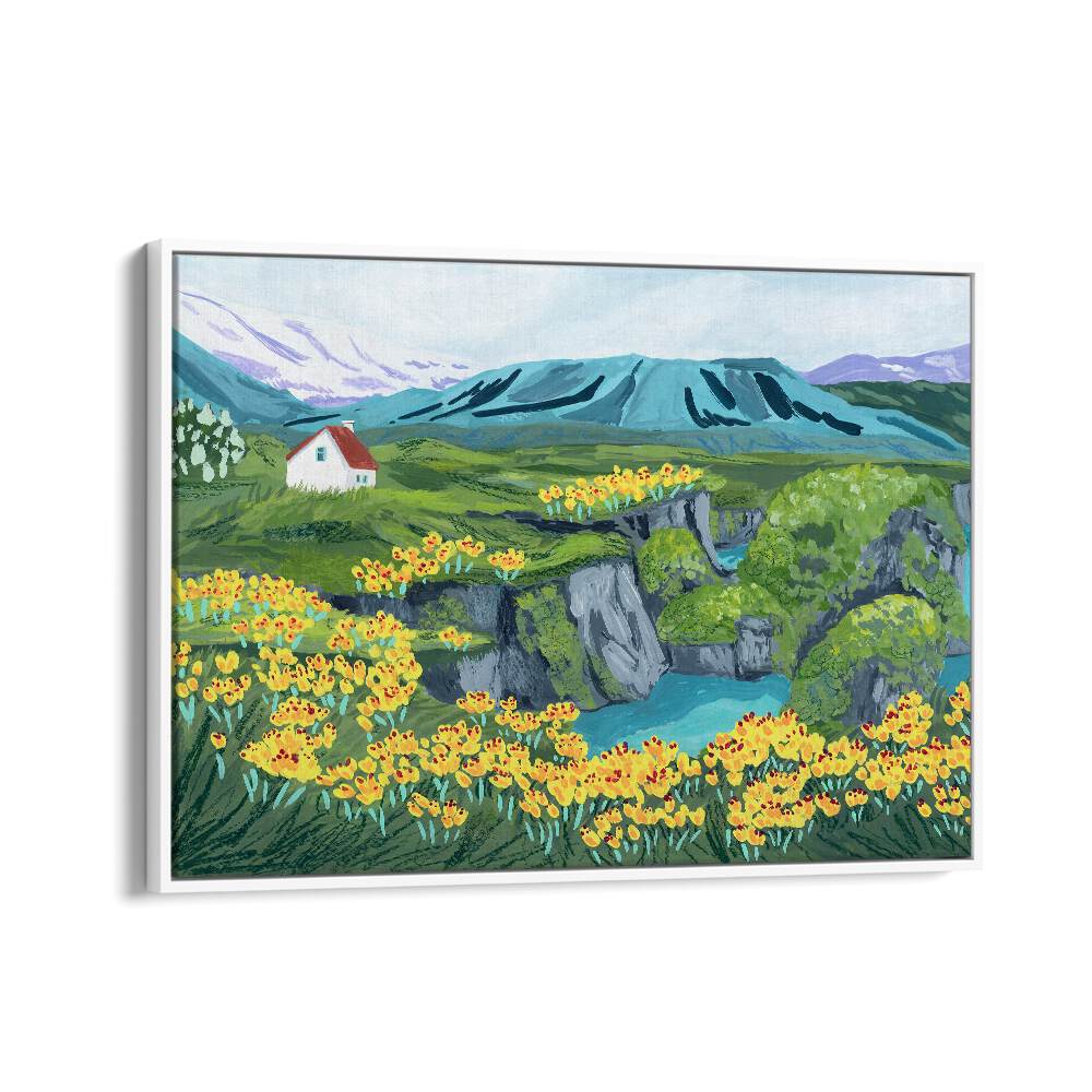 Arnarstapi By Sarah Gesek Landscape Art Prints in White Floater Frame